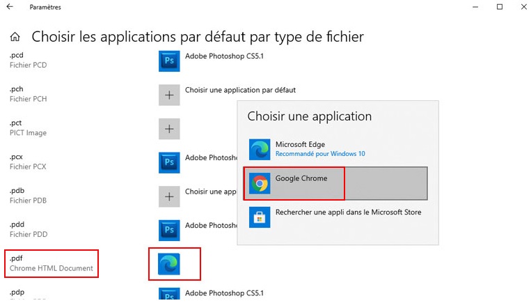 Windows 10 - choisir application par défaut